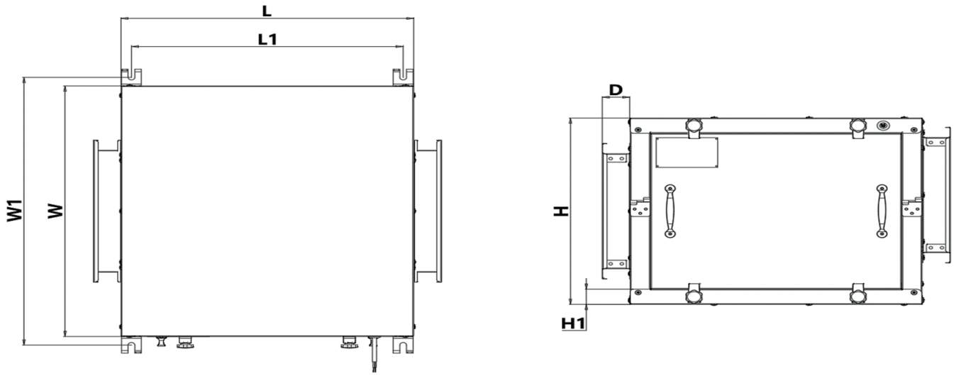 KTJ-G Filter Cabinet Fan Series product size diagram